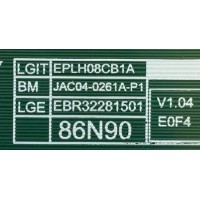 LED DRIVER PARA TV LG NUMERO DE PARTE EBR32281501 / 3PCR02846B / JAC04-0261A-P1 / EPLH08CB1A / PANEL NC860DQD-AAKH1 / MODELO 86NANO90UPA